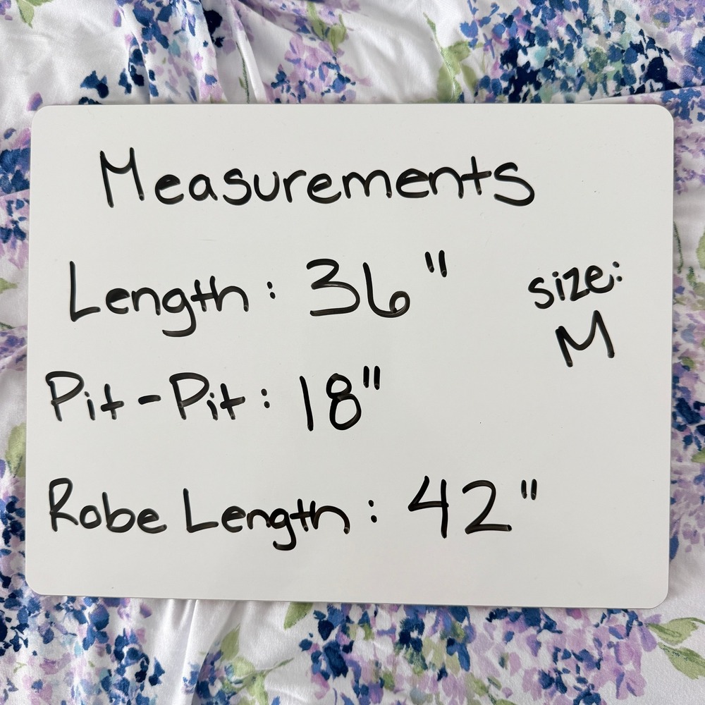 Soft Surroundings Tranquility Bamboo Robe & Nightgown M Soft Floral Sleepwear - Picture 8 of 15